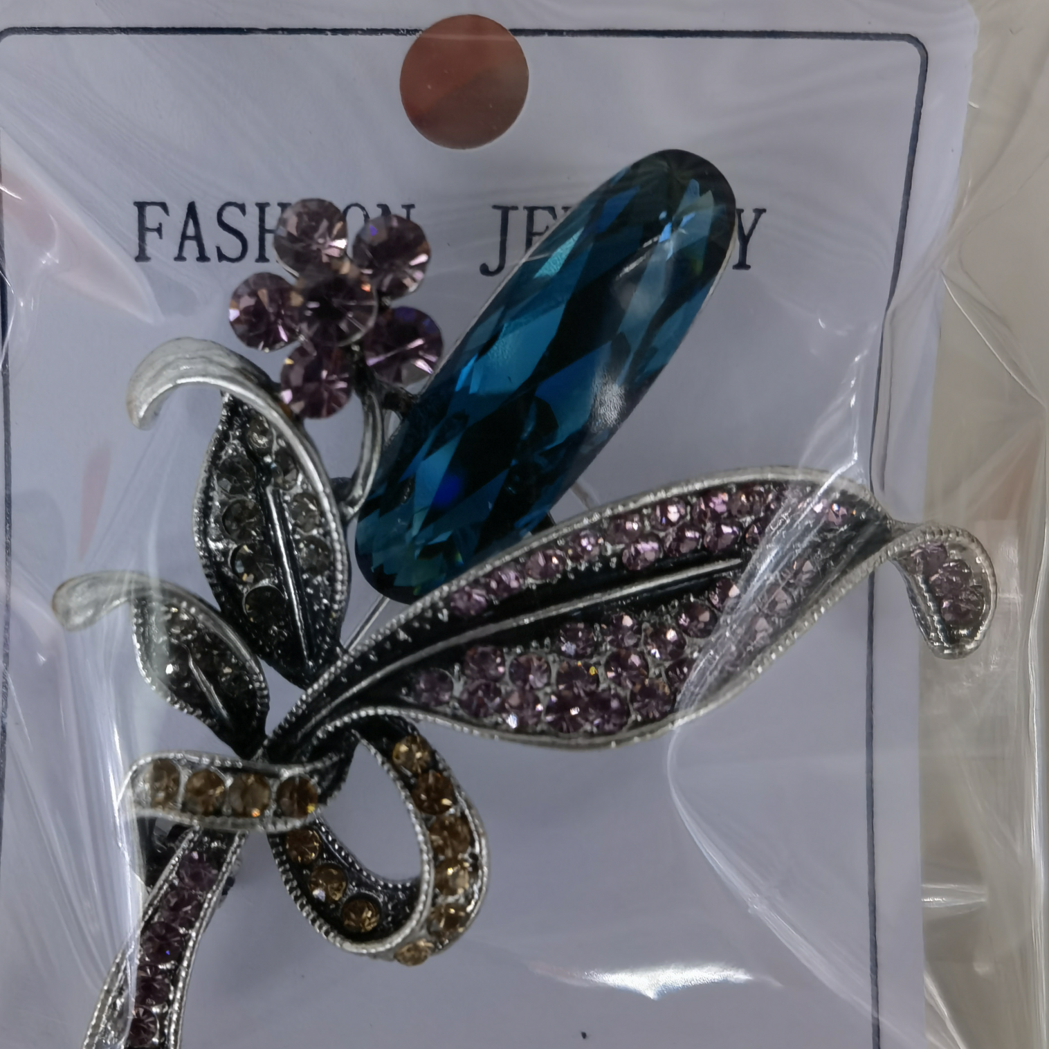 Vintage glass fashion brooch
