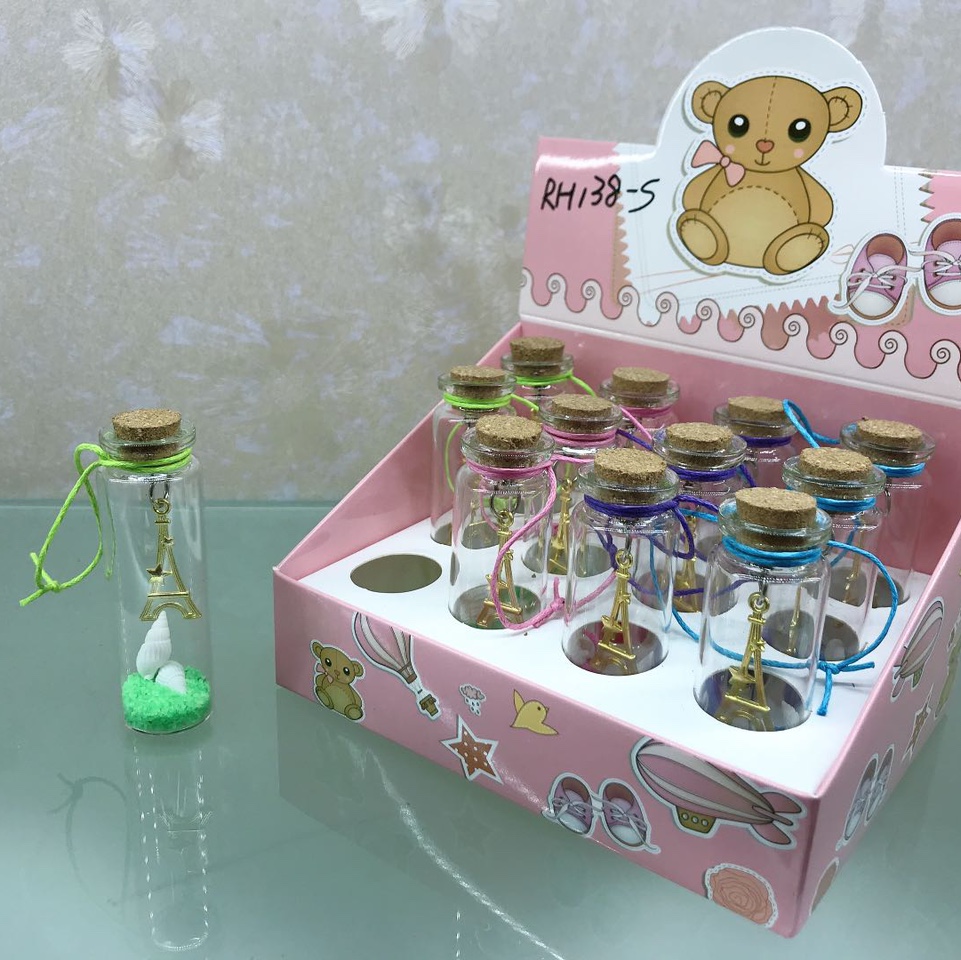 RH138-S 12只盒装玻璃瓶 许愿瓶 漂流瓶 创意小礼品瓶批发