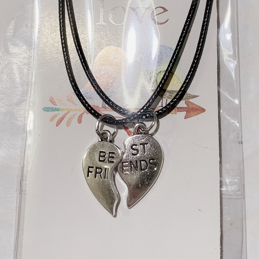 Black Korean wax thread Couple's Heart BEST FRIENDS Necklace 4, exclusive to the two-yuan store