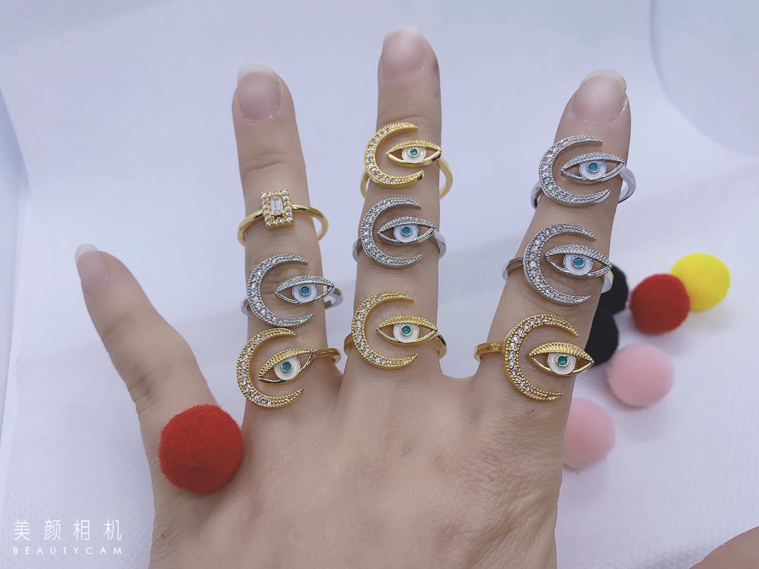 Moon-dripping oil eye ring Specification image