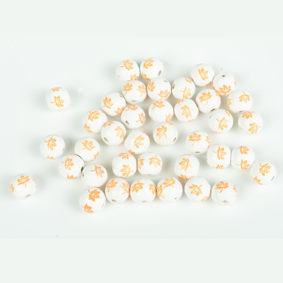 16mm lotus wood print maple leaf diy earrings, bracelet and necklace accessories Item Picture