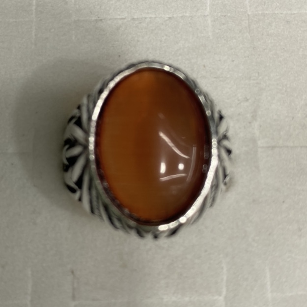 Electric antique Silver 13x18 Oval sticky red antique fashion men's ring 1⃣️
