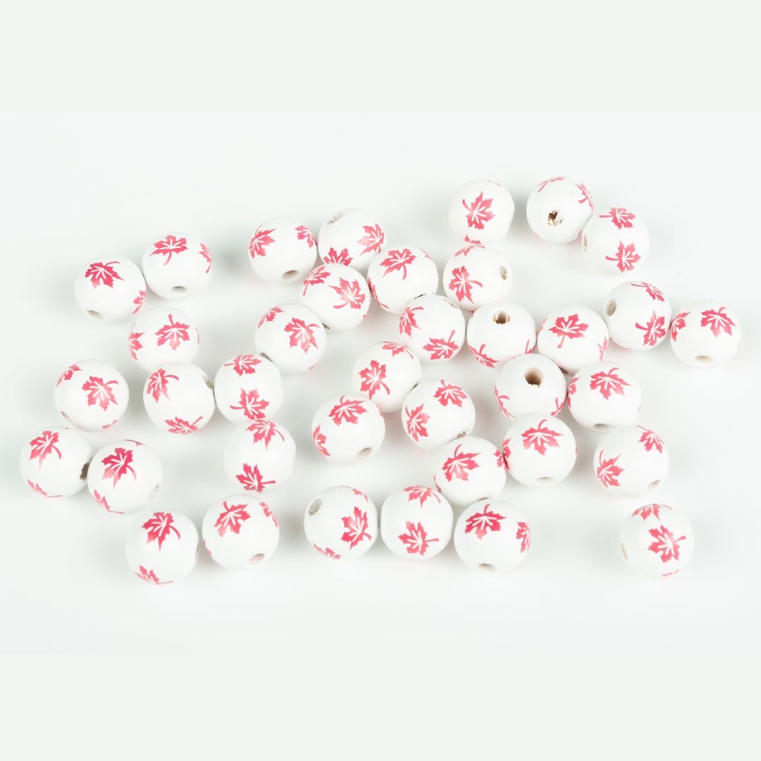 16mm lotus wood print maple leaf diy earrings, bracelet and necklace accessories detail image 6