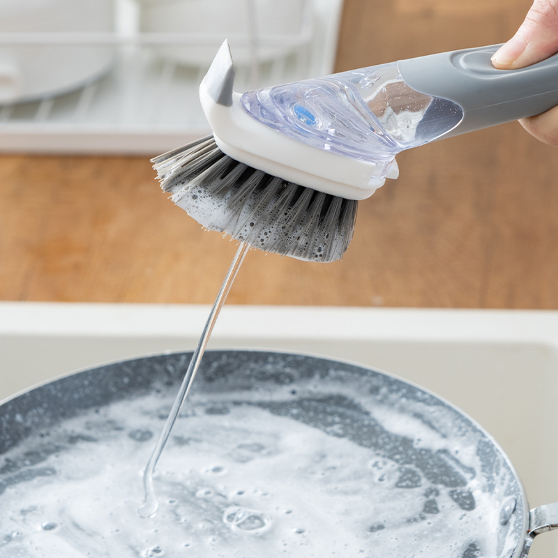 家用海绵刷懒人刷厨房刷锅神器洗洁精半自动加液清洁刷子洗锅洗碗刷一个刷头