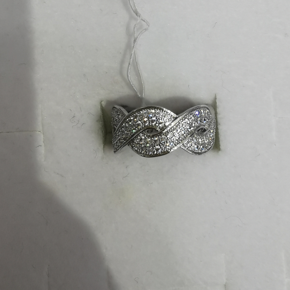 Twist braided ring good-looking copper zircon