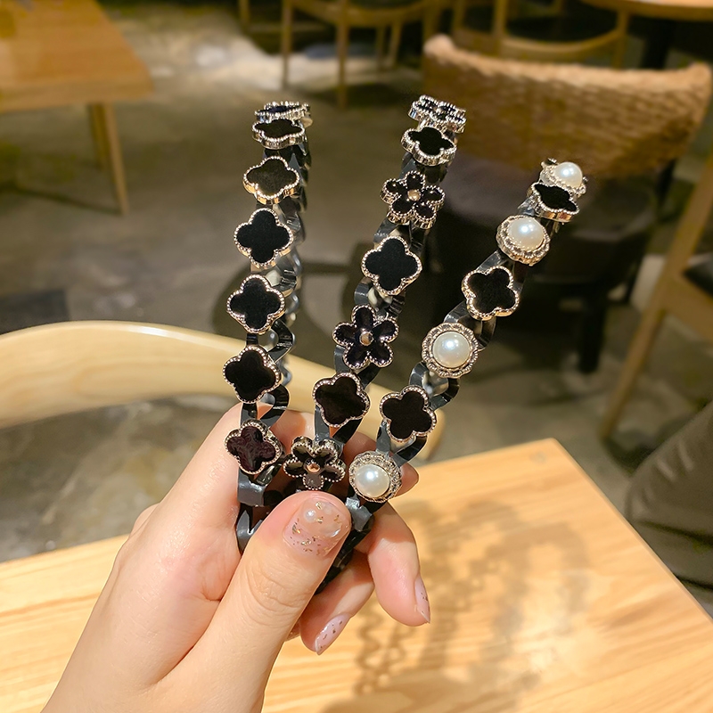 一推成型懒人四叶草编织发箍女夏季网红发卡头饰刘海碎发神器头箍