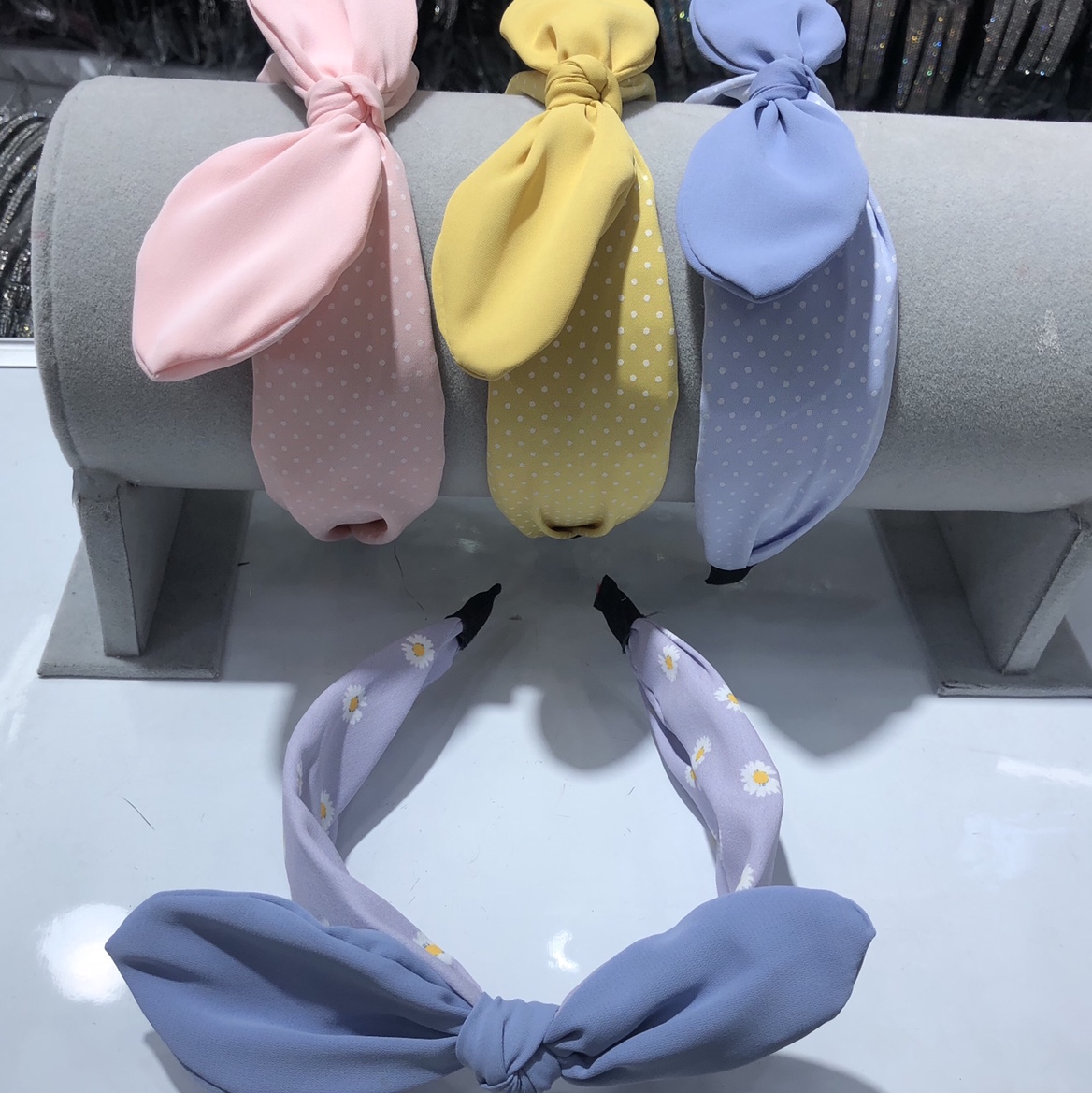 Small polka dot rabbit ears, knotted sunflower, fashionable and trendy ladies' hair band, headband, versatile headwear, hair accessories, Lu Jie accessories 1