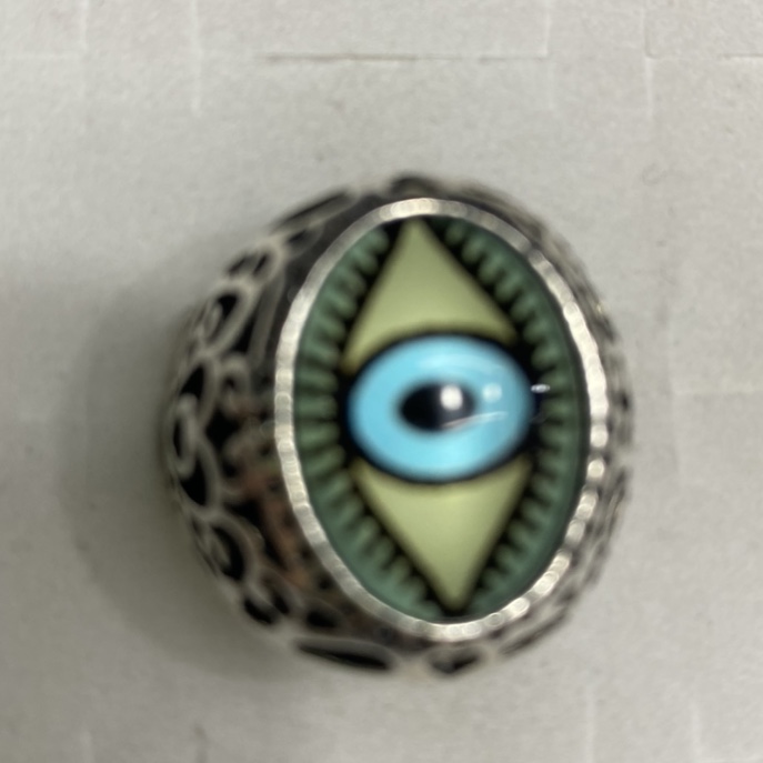 Electric antique Silver 13x18 Oval Devil's Eye antique fashion Men's ring 1⃣️