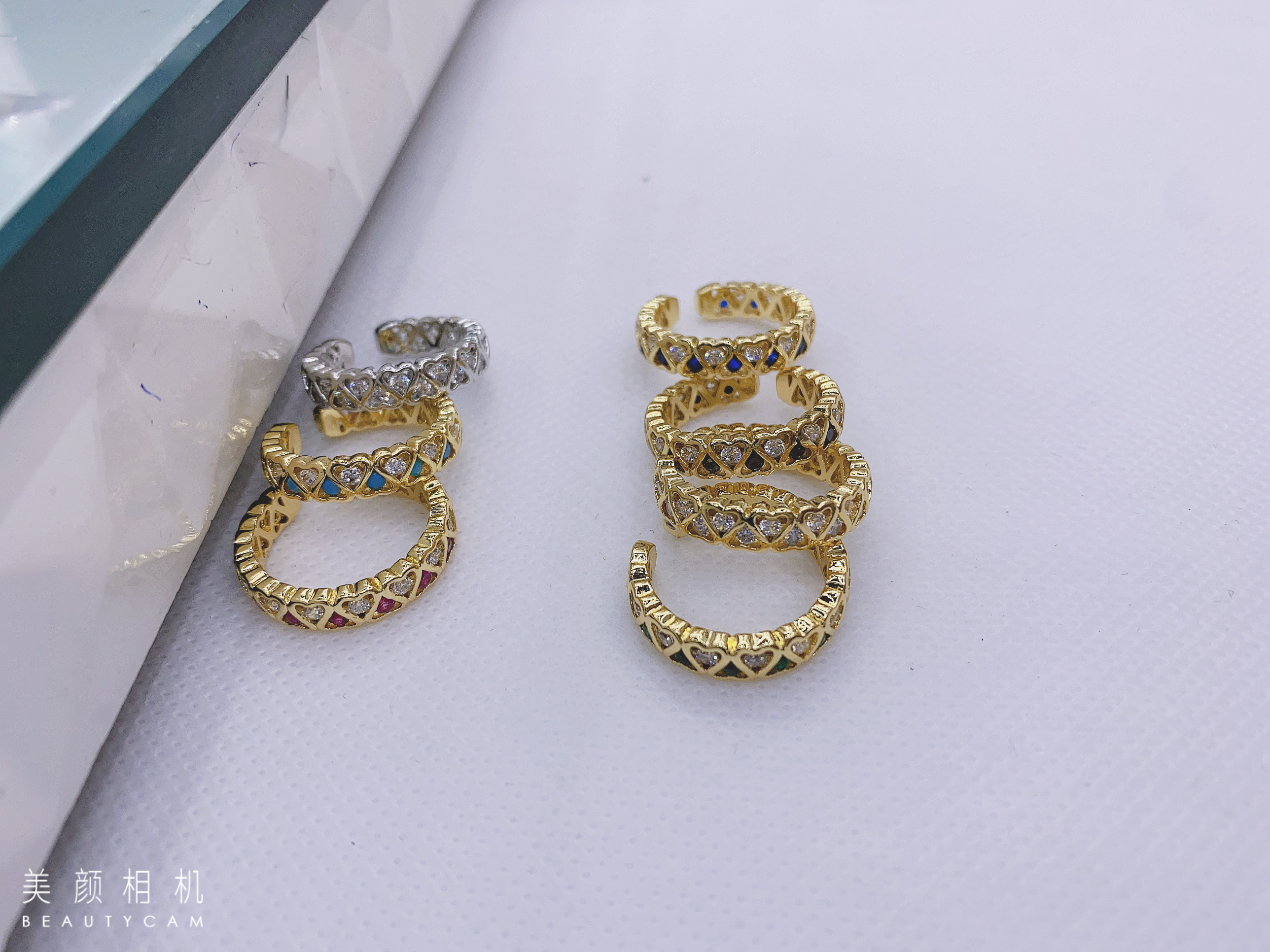 Кольцо из циркония с сердечками details Picture