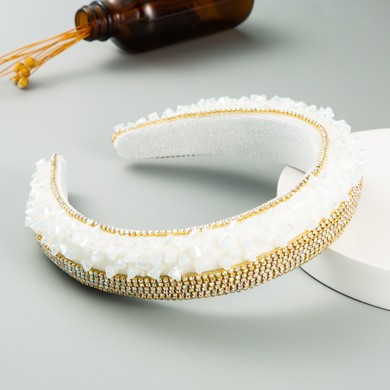 Europe And The United States Luxury Heavy Industry Broken Diamond Ab Drill Sponge Headband full figure