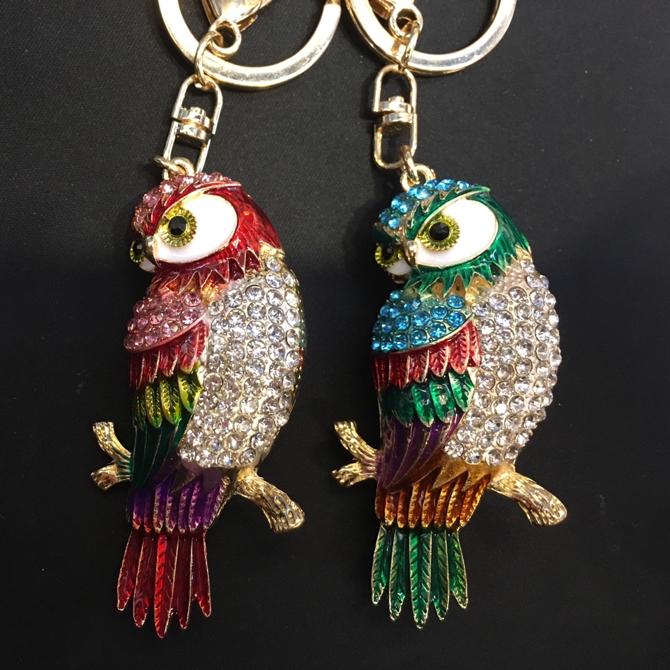 厂家直销创意合金镶钻钥匙扣包包挂饰可爱挂件个性钥匙挂饰之猫头鹰9