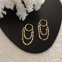 Double chain brass ear buckle