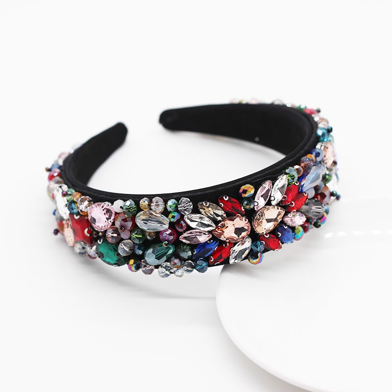 Europe And The United States Fashion Luxury Wide Hand-Woven Full Version Of Crystal Women's Headband