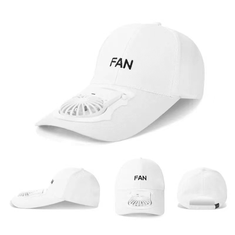 2021新品时尚带风扇的帽子三挡大风力调节夏季清凉透气帽子风扇 户外旅游棒球帽风扇帽细节图