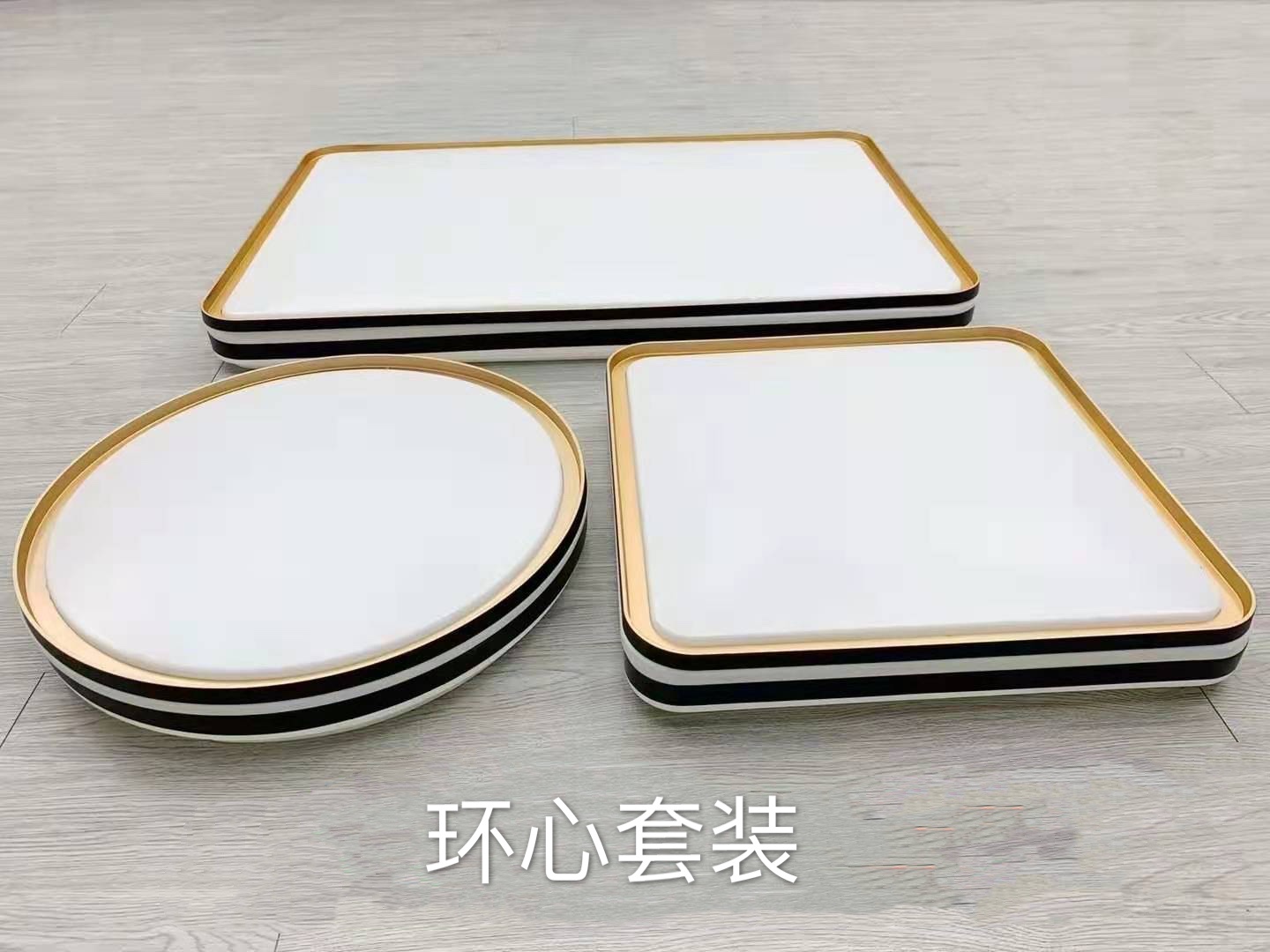 环心套装/大长，中方，圆白底实物图