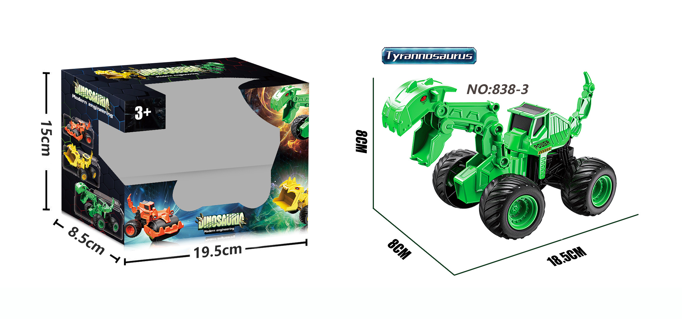 838-3 Dinosaur Engineering Excavation Inertial Vehicle Specification image