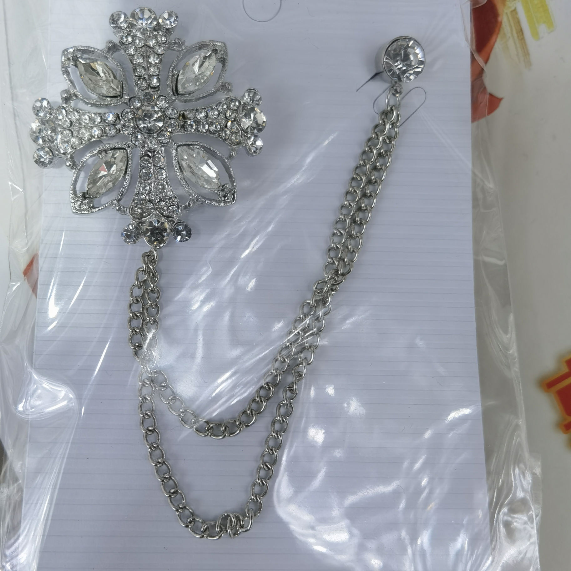 Cross with chain men's suit jacket accessories
