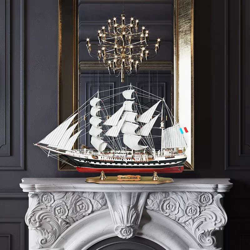 Smooth Sailing Boat Model Decoration Creative Living Room Decoration Porch Desktop Wooden Crafts Application Scenario