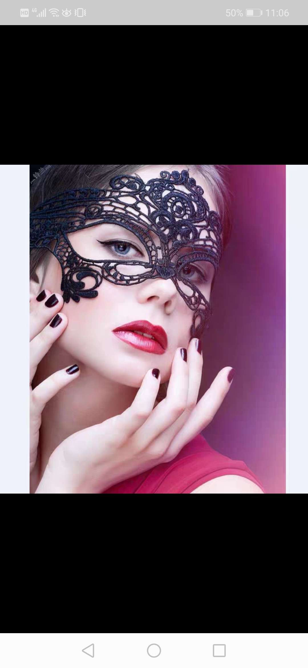 MJ-015化妆舞会黑色蕾丝面具半脸女 万圣节cos派对道具成人定型镂空眼罩面纱详情图2