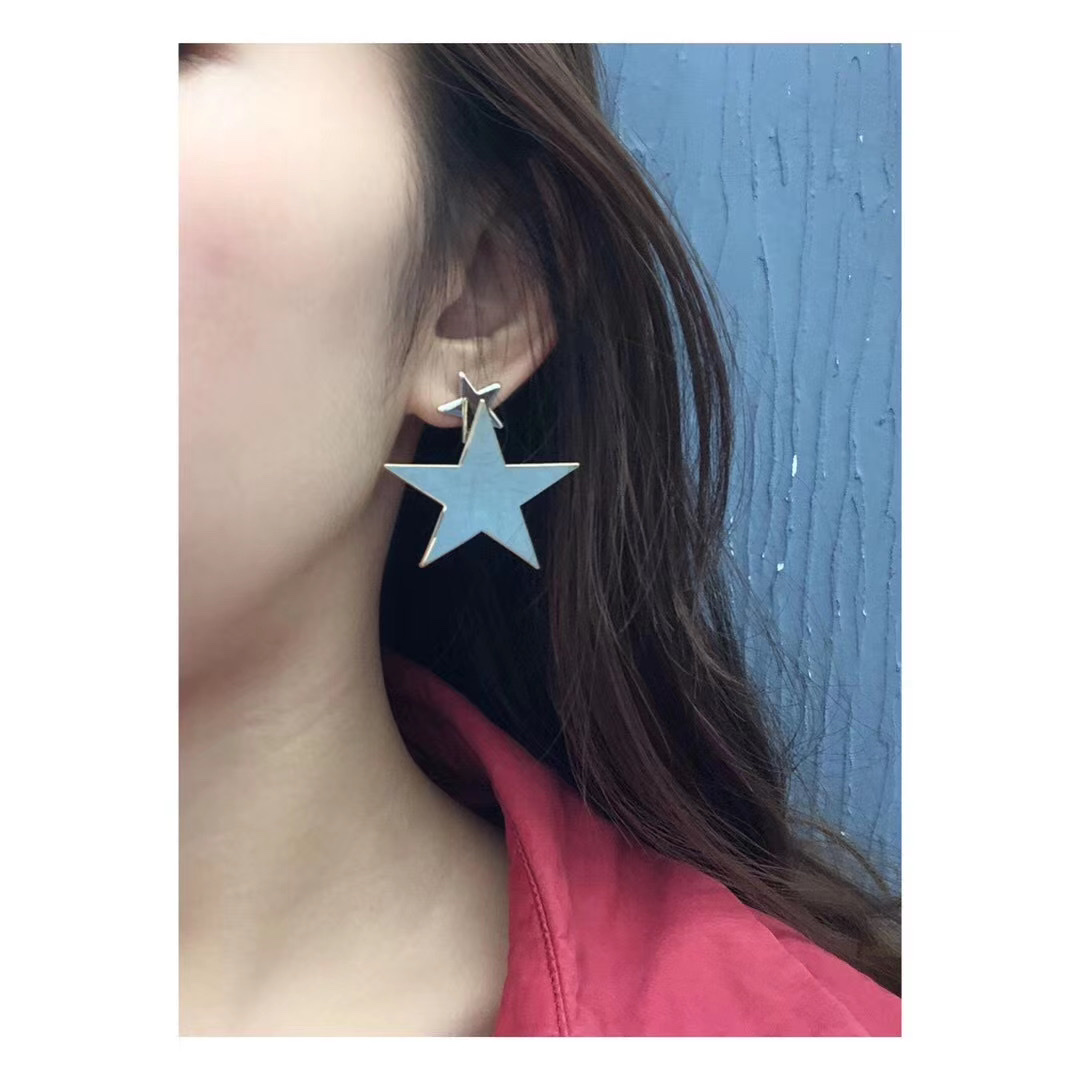 Five-pointed star silver ear rings 2021 New trendy earrings with a high-end feel, summer pure silver stud earrings for women, light luxury and niche Application Scenario