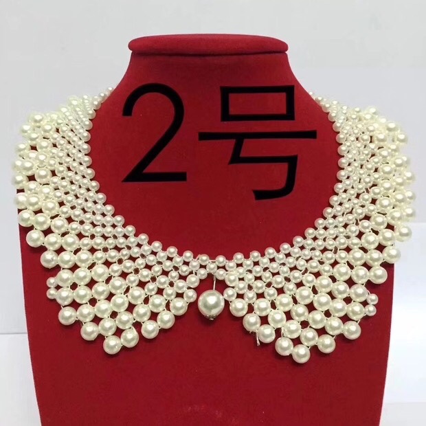 Fashion handwoven pearl necklace necklace necklace fake collar lock chain, pearl necklace, pearl collar 5
