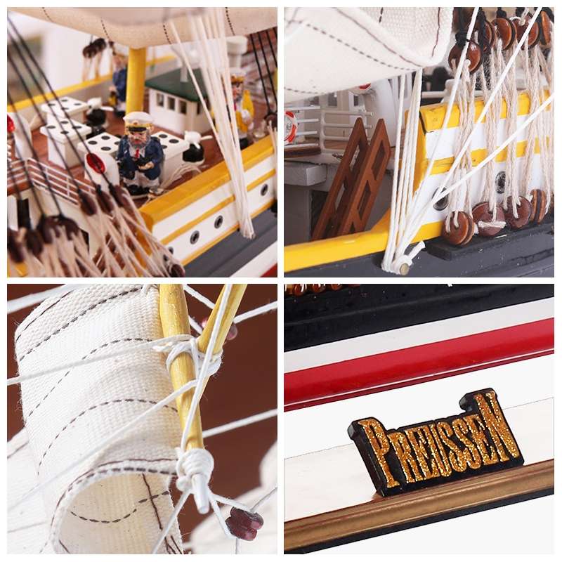 New Design Smooth Sailing Boat Model Decoration Creative Living Room Decoration Porch Tabletop Wooden Crafts Wooden Decorations Handmade Crafts details Picture