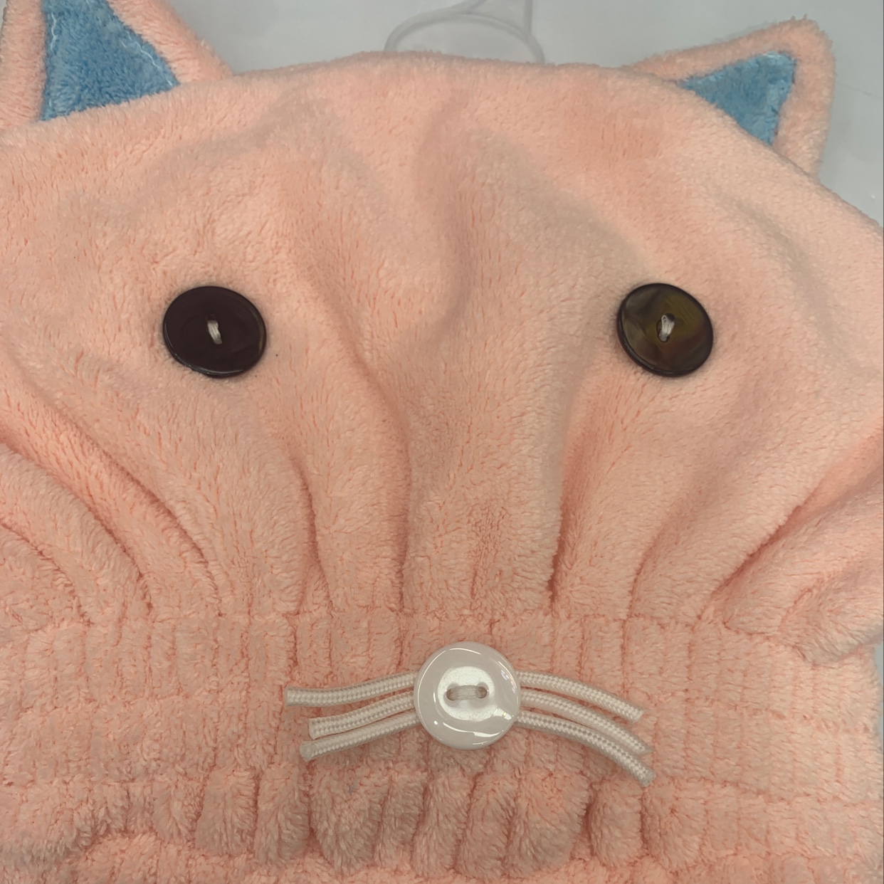 粉色尖耳朵猫浴帽