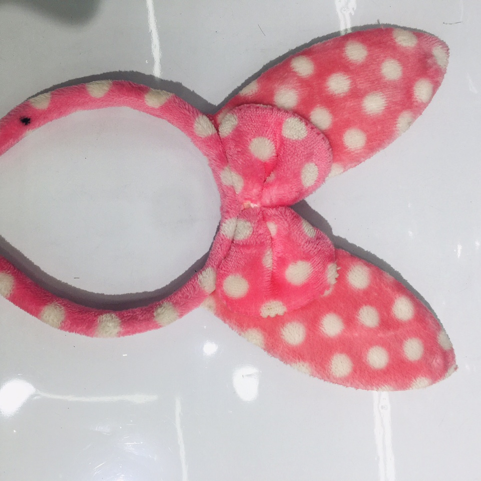 White dot rabbit ear headband