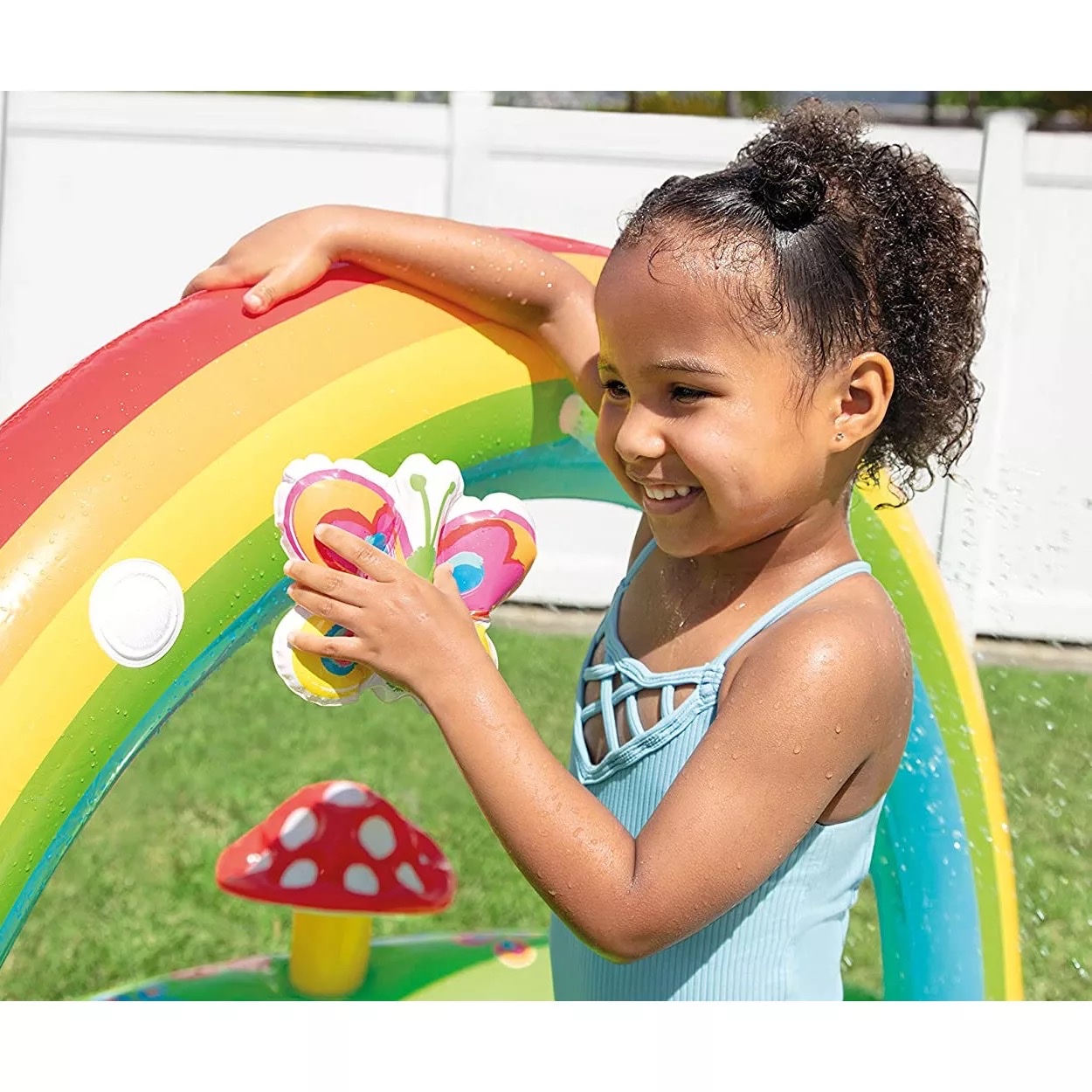 INTEX 57154 8-character Rainbow Cover Garden Pool Inflatable Entertainment Children's Swimming Pool Bath detail image 4