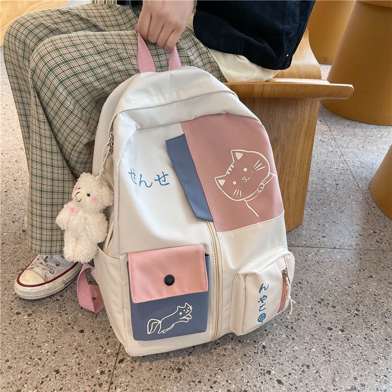 Schoolbag for girls, Korean high school forest style, Japanese style backpack, versatile, simple backpack for middle school, junior high school and primary school students, Xia Jinquan 0801 booth
