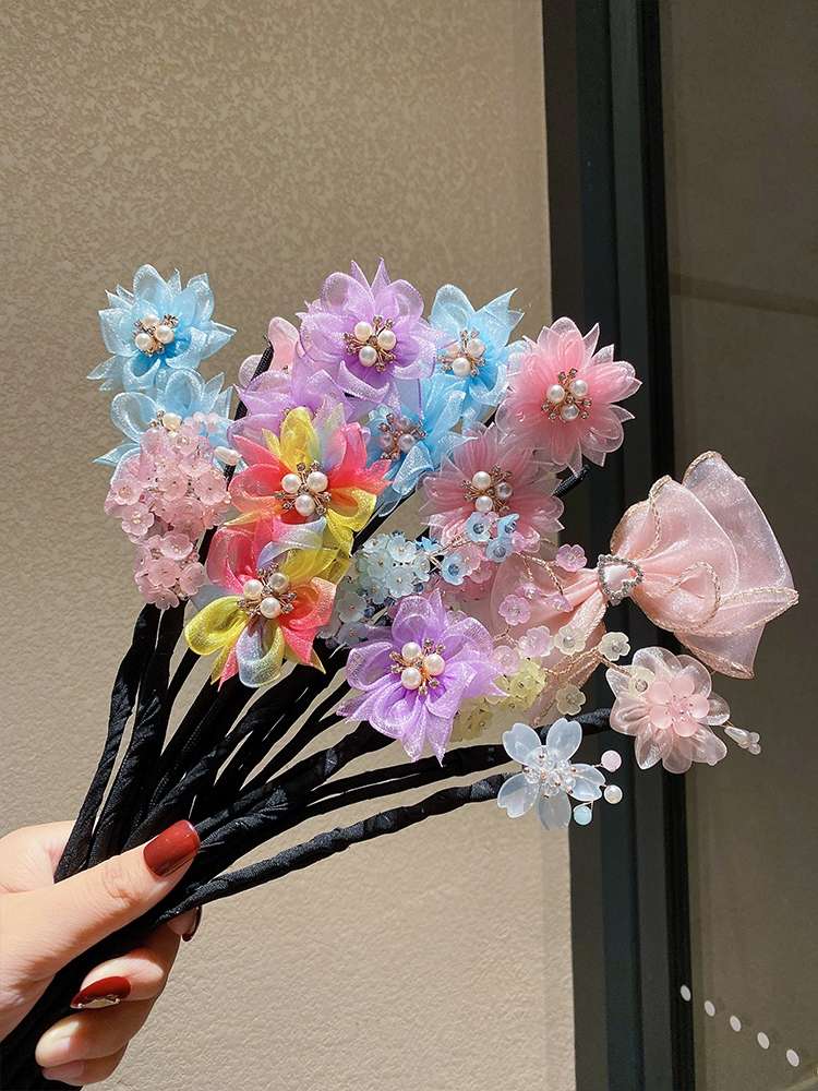 Children's hair bun, bow, new fashionable headwear, girls' daily hair binding and fixation decoration headwear, hair clips, hair clips detail image 3