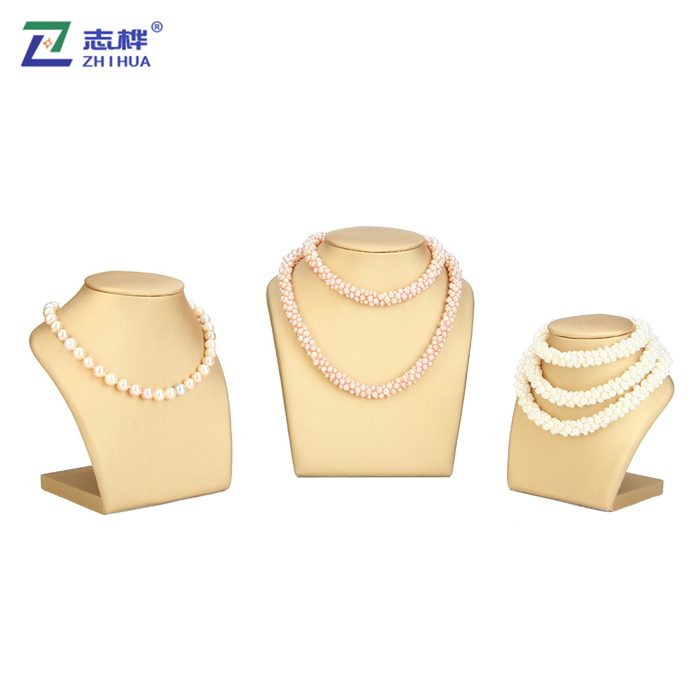 New PU leather vertical portrait stand, neck jewelry stand, model necklace pendant display stand, jewelry display prop