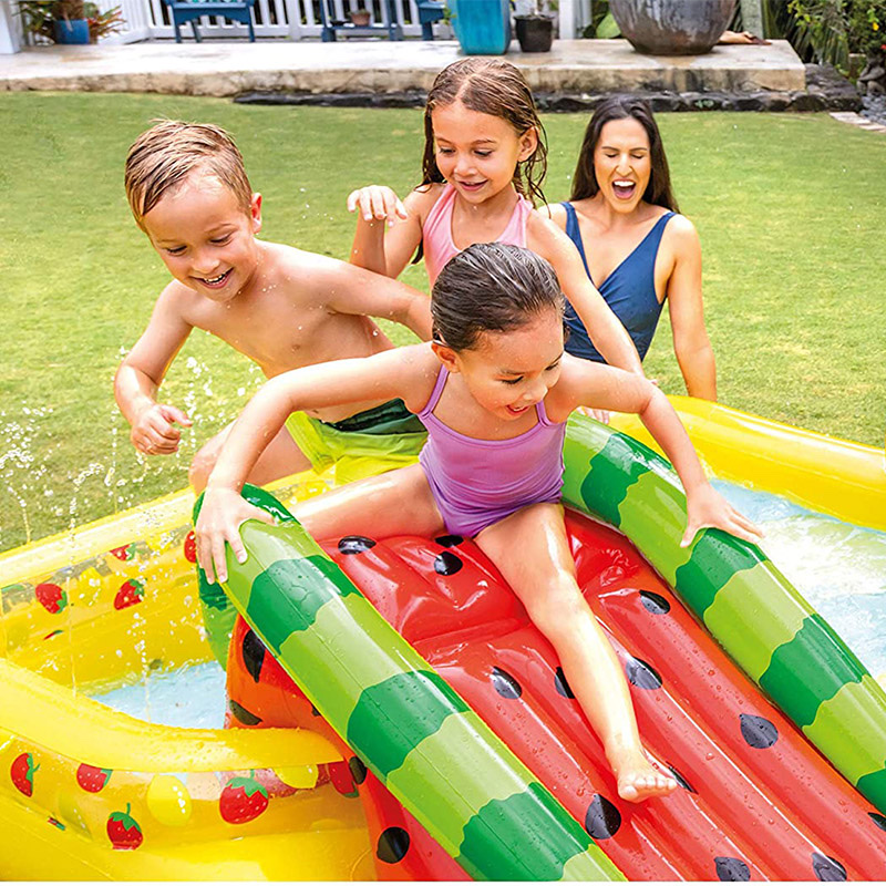INTEX57158 Home cartoon fruit water play pool, slide, fountain, inflatable swimming pool, children's ocean ball pool Specification image