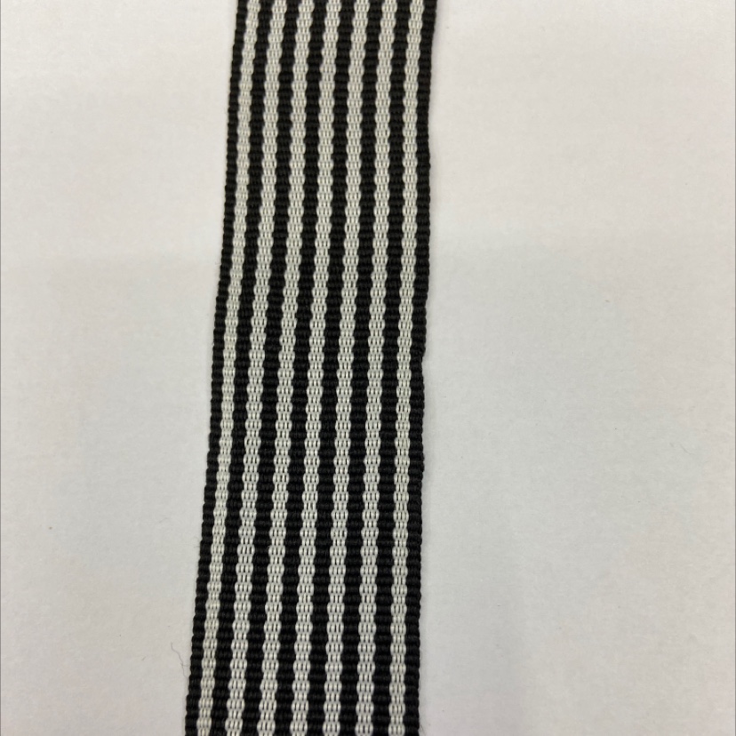 2.5cm polyester in black and white arrangement ribbon 13#