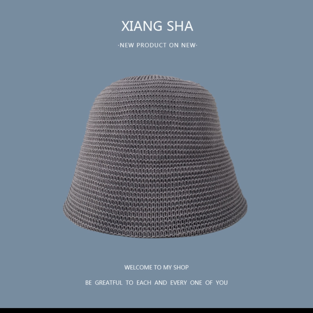 Net celebrity knitted fisherman hat women's summer Korean version of all the stylish Japanese ins general anesthesia breathable shade bucket hat 91