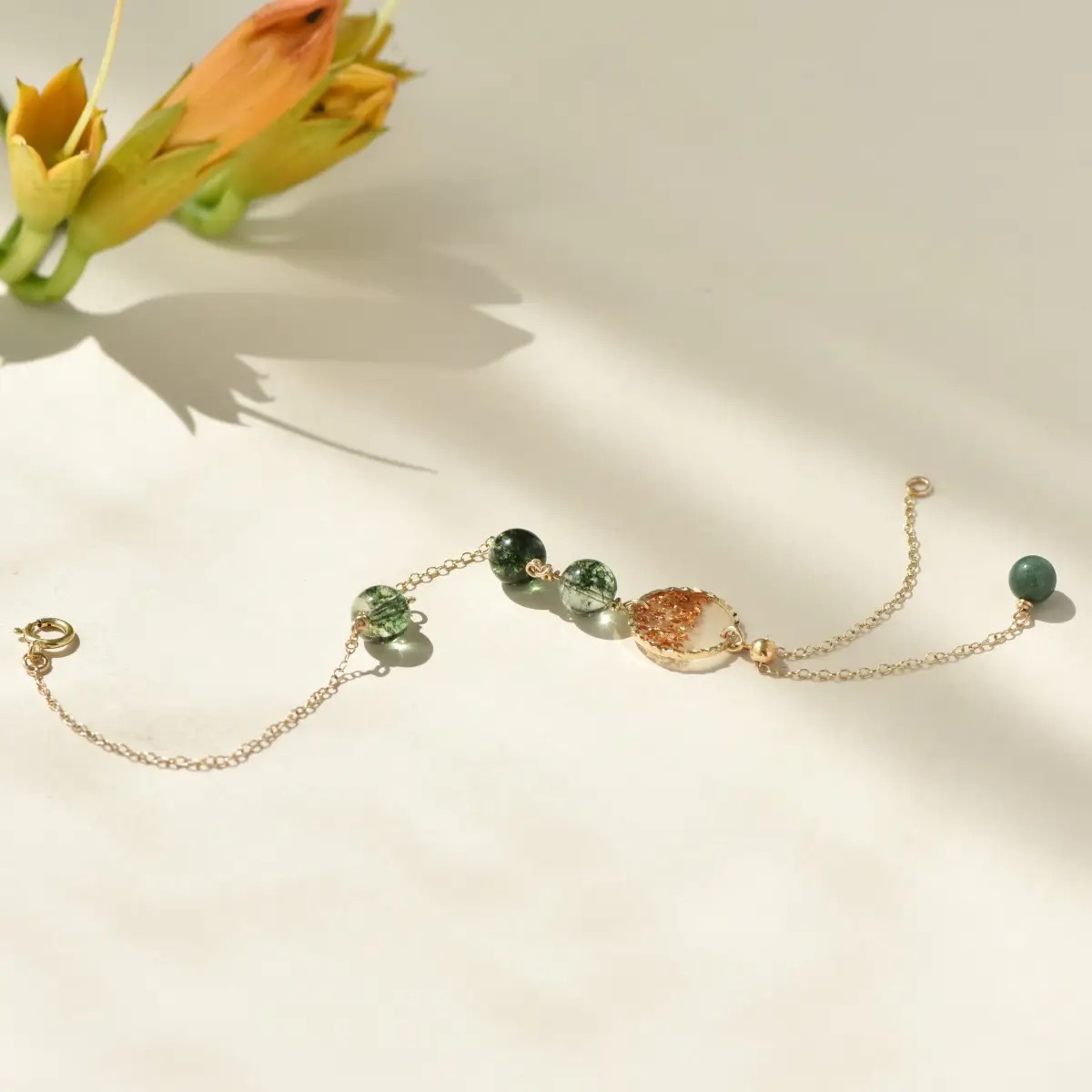 Green bead bracelet