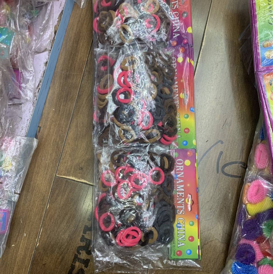 简约头绳橡皮筋女扎头高弹力耐用扎头发头饰发绳袋装毛巾圈混色无品牌