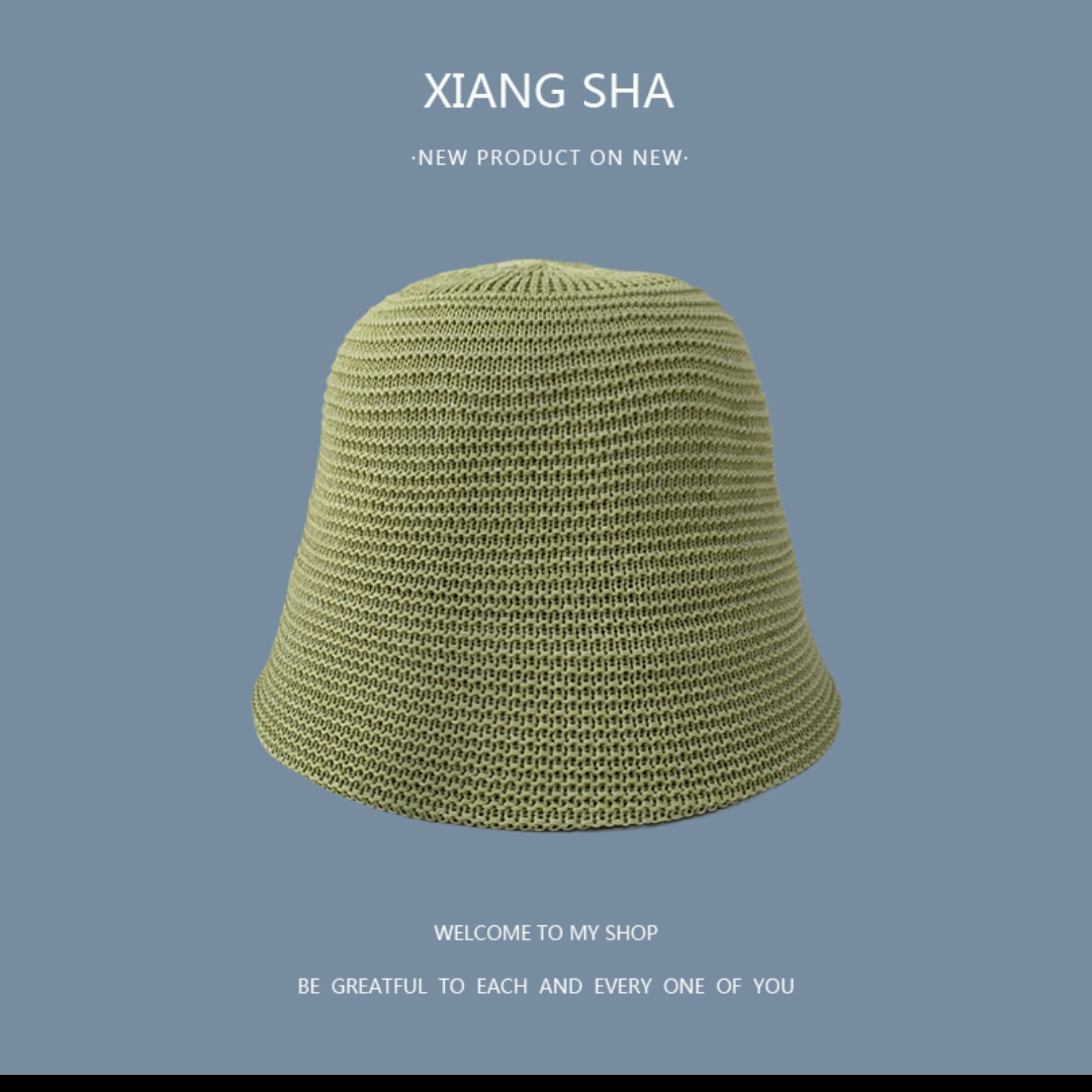 Net celebrity knitted fisherman hat women's summer Korean version of all the stylish Japanese ins general anesthesia breathable shade bucket hat 92