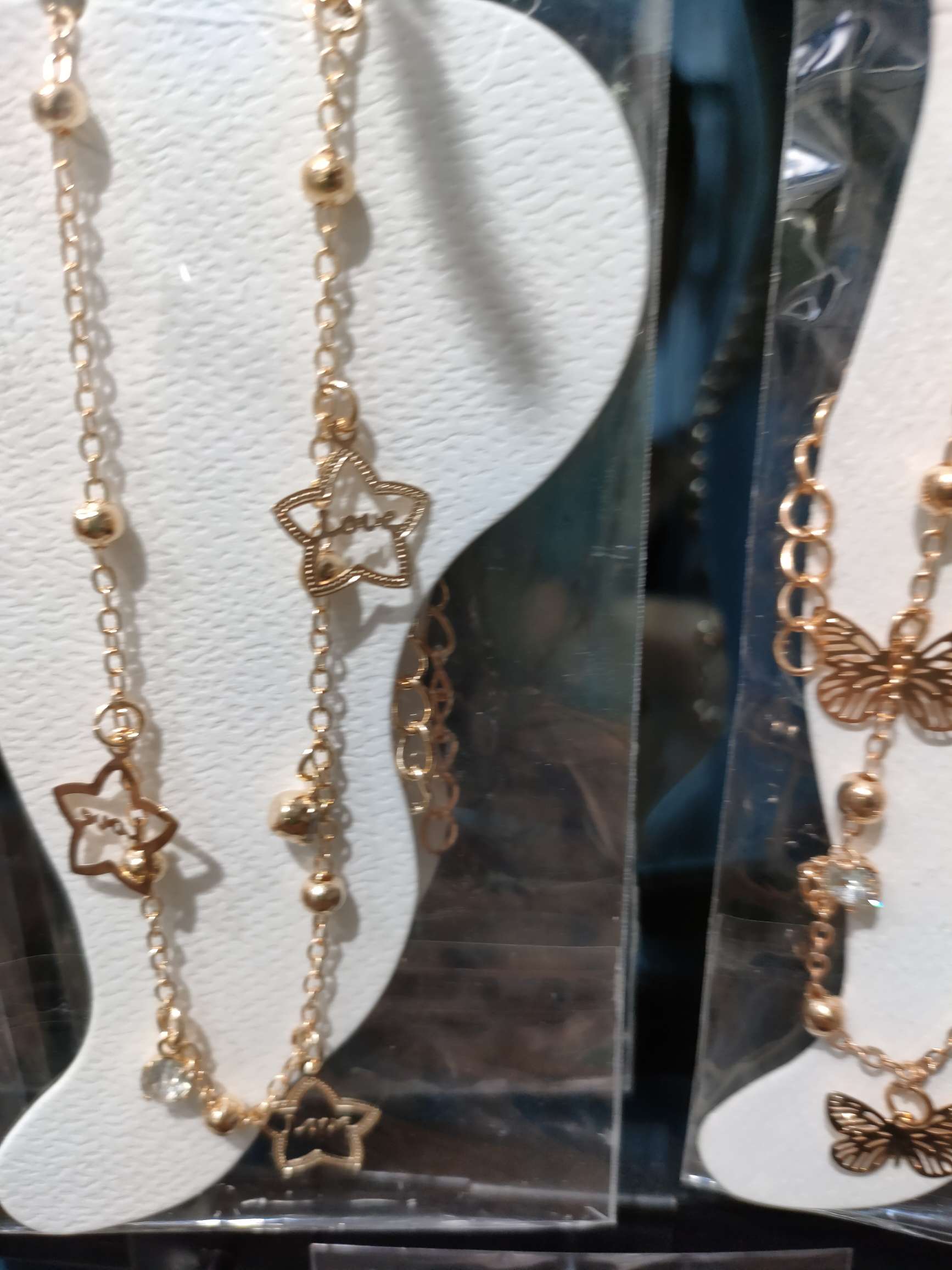 3片2钻圆叶子脚链详情图13