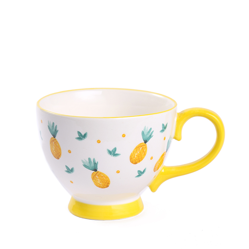 European and American style home hand-painted breakfast milk oat cups, large-capacity coffee red tea cups, factory wholesale mugs Item Picture