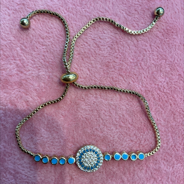 Colored stone bracelet with micro-diamond setting