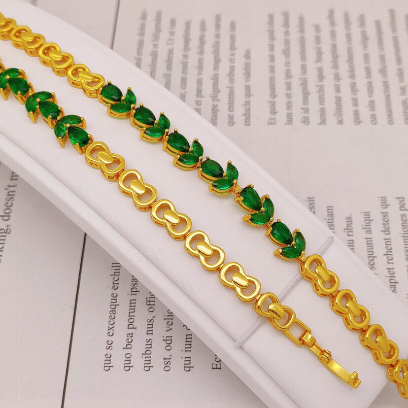 Grandma green flower zircon bracelet