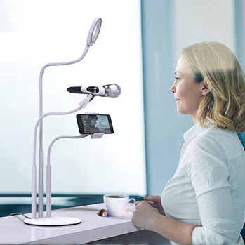 Live broadcast lamp Lighting lamp LED lamp beauty live broadcast support desktop live broadcast lighting lamp anchor support camera mobile phone support microphone three-in-one support