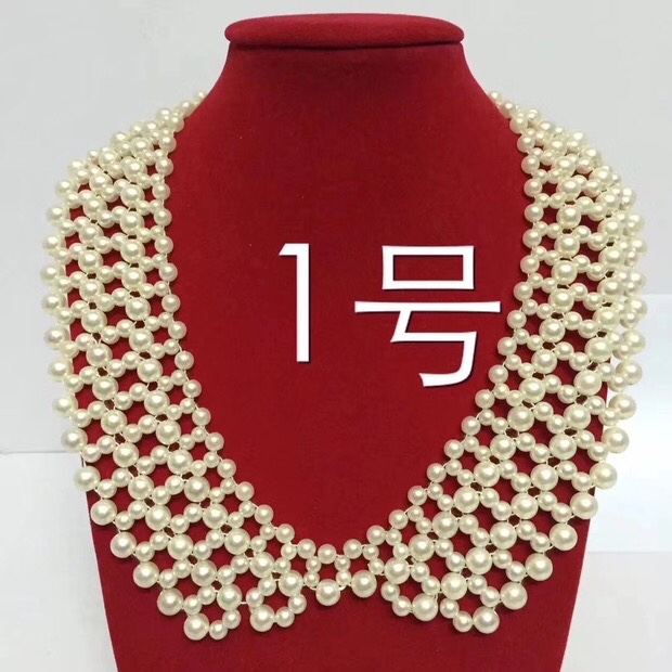 Fashion handwoven pearl necklace necklace necklace fake collar lock chain, pearl necklace, pearl collar 10