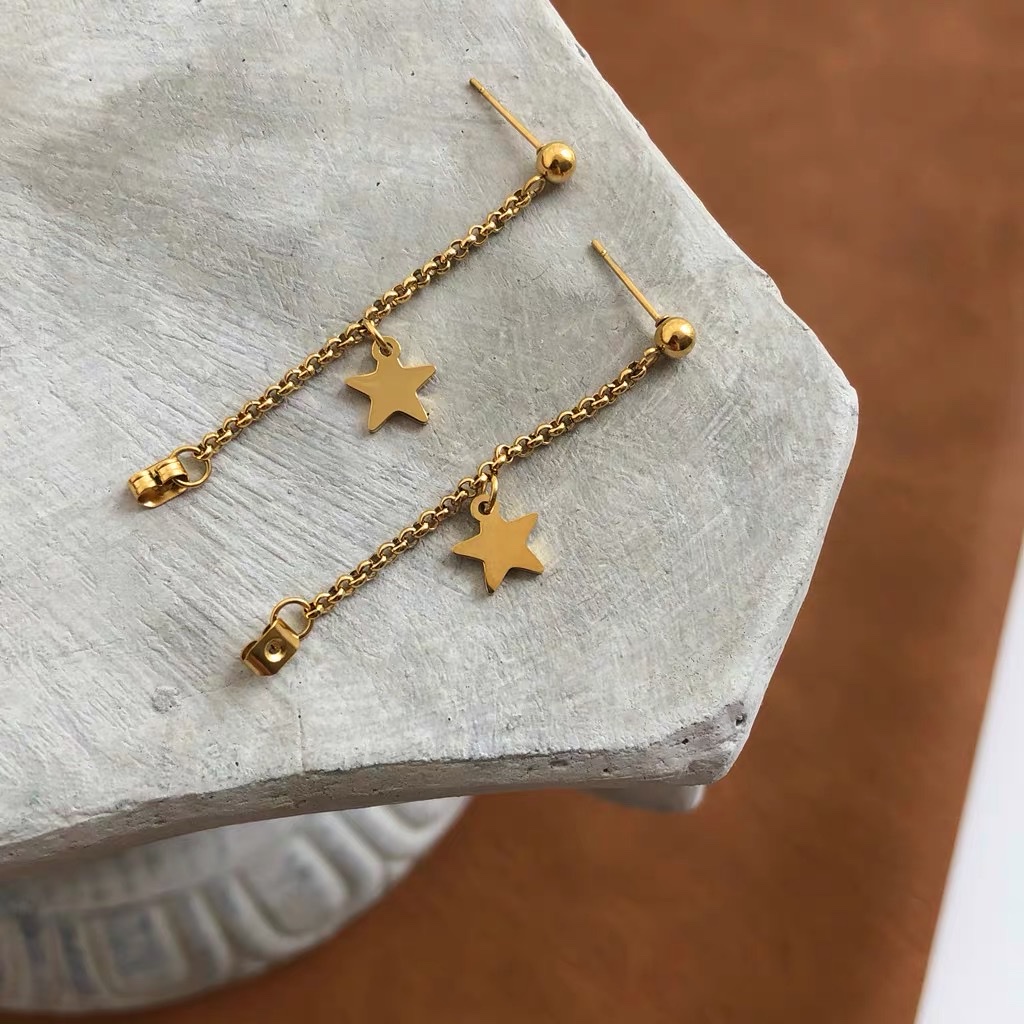 Personalized earrings, creative and elegant titanium steel earrings and stud earrings for women, 23 details Picture