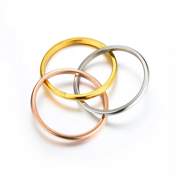 Three Lives Three Worlds Titanium Steel fashionable and elegant Japanese and Korean ring, Jieya steel jewelry pic 3