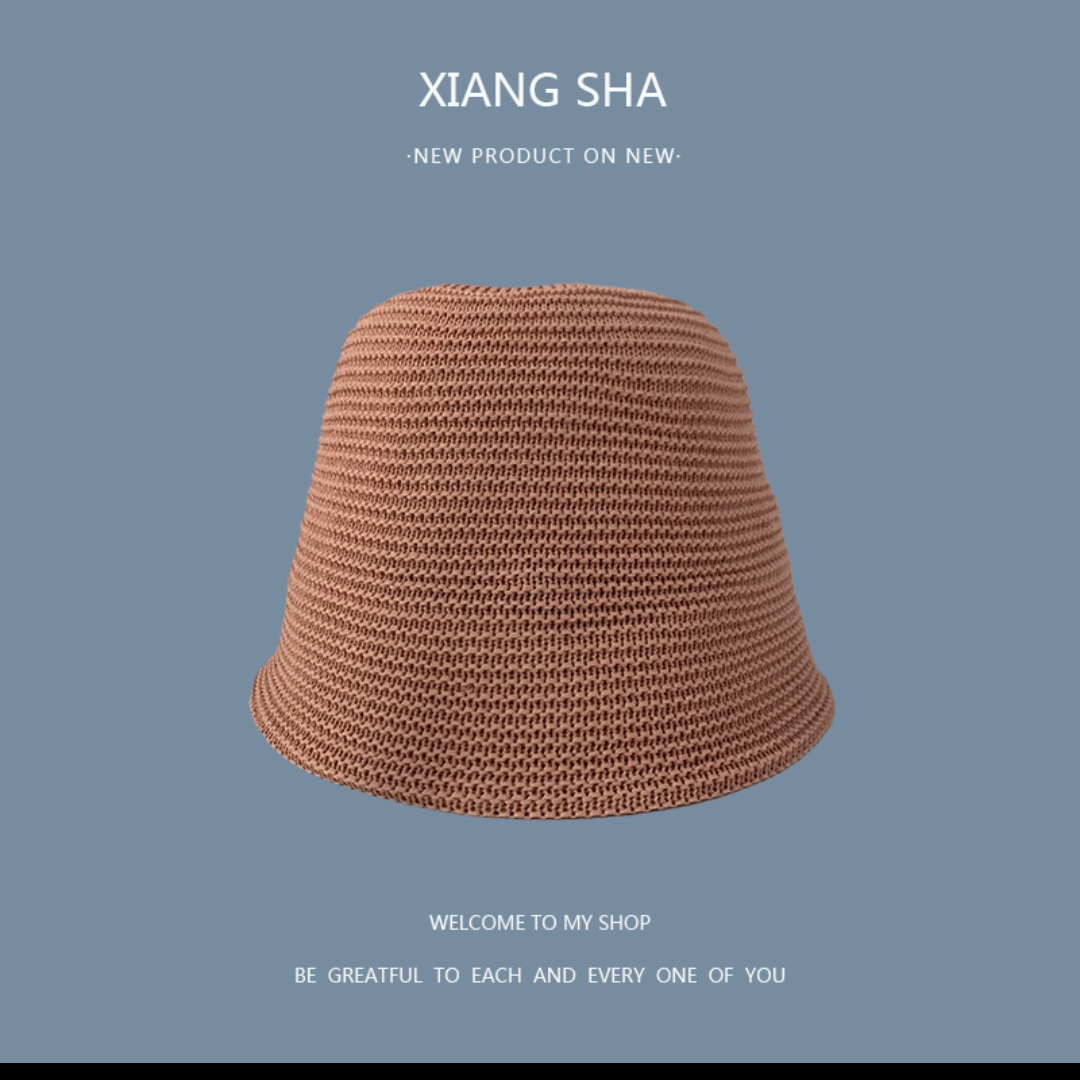 Net celebrity knitted fisherman hat women's summer Korean fashion all-matching Japanese ins general anesthesia breathable shade bucket hat 93
