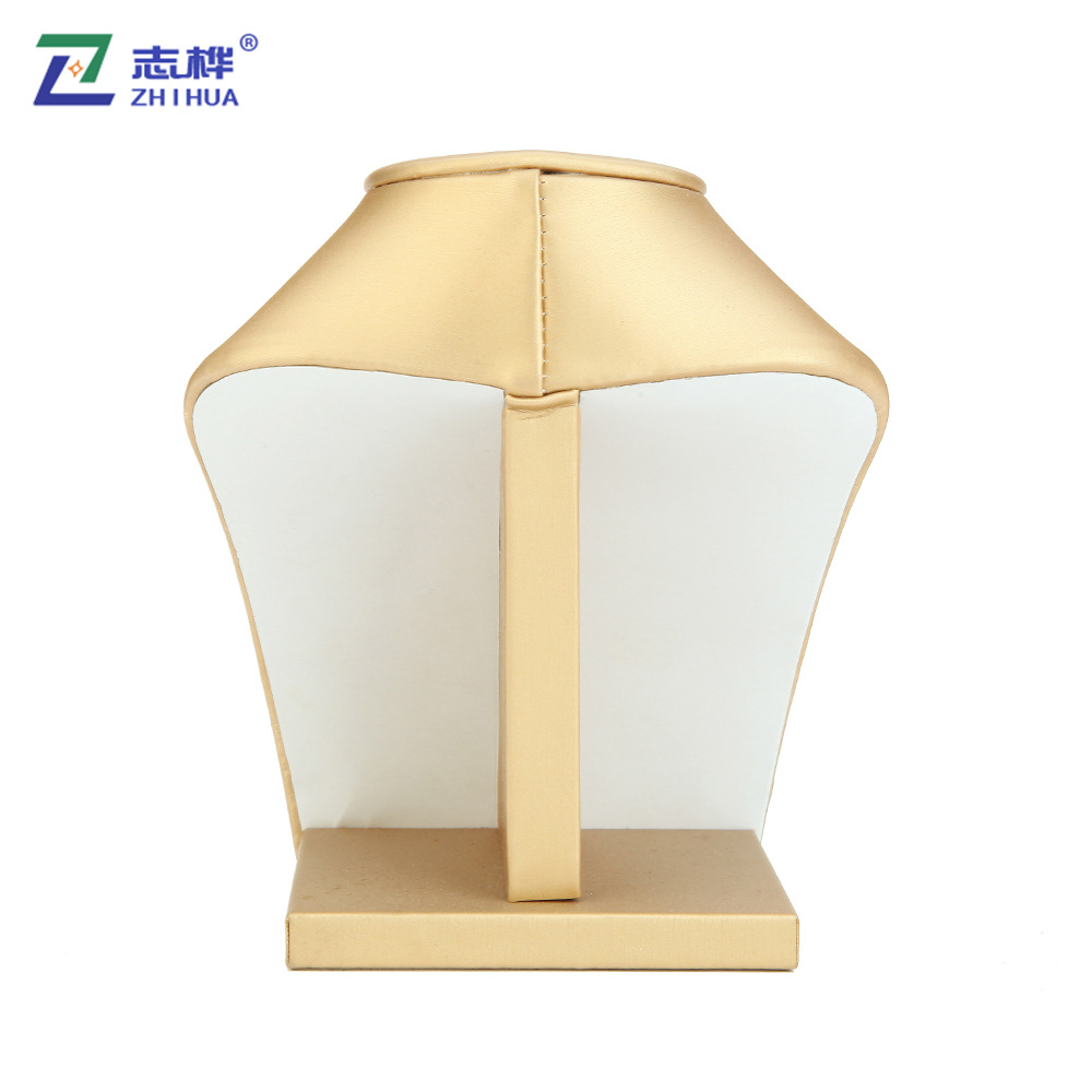 New PU leather vertical portrait stand, neck jewelry stand, model necklace pendant display stand, jewelry display prop Item Picture
