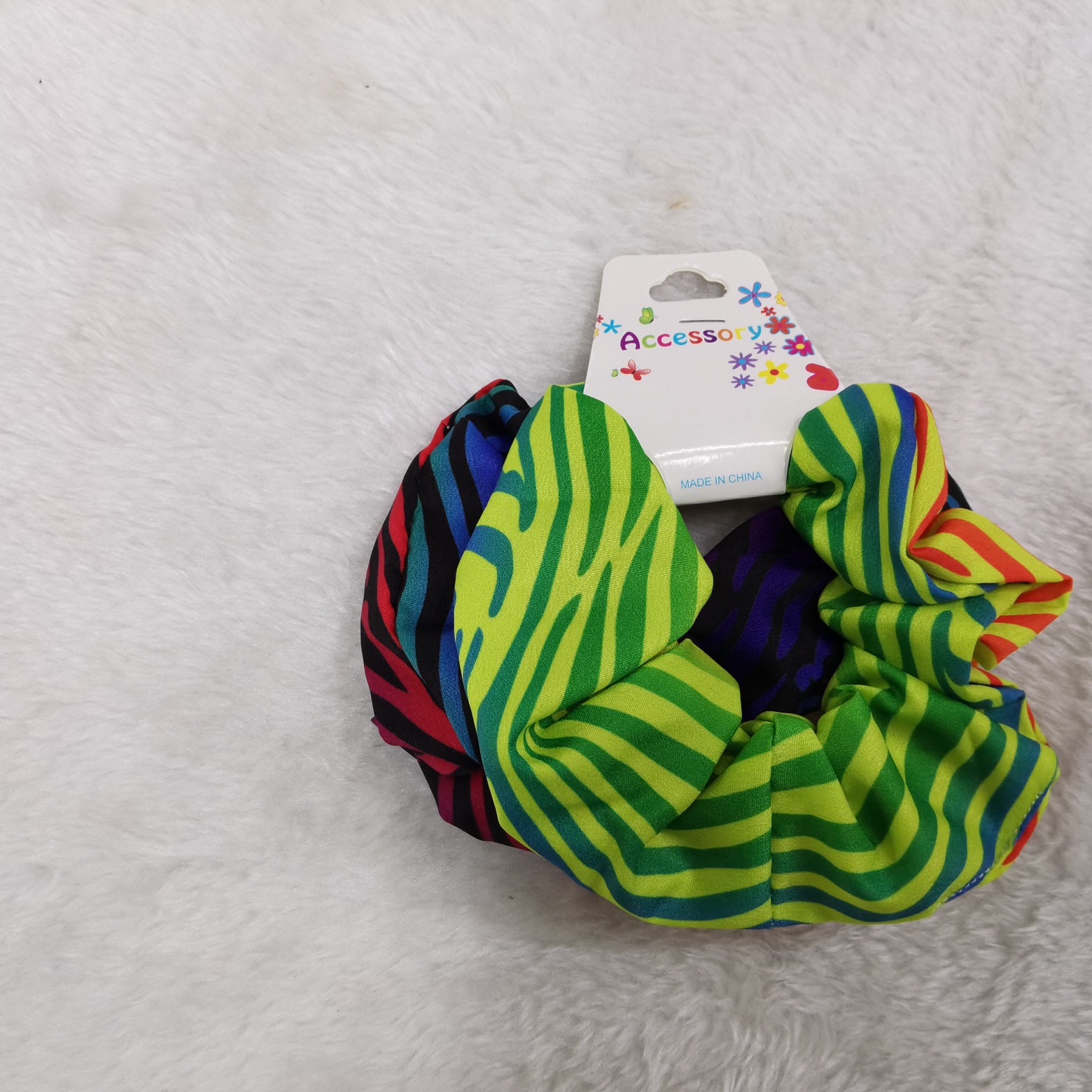 Amazon Explosive Hair Band Cute Colorful Stripes Zebra Rainbow Multicolor 033