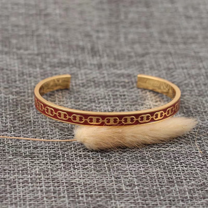 The new titanium steel jewelry item is selling well - the oil-dripping stainless steel bracelet for women details Picture